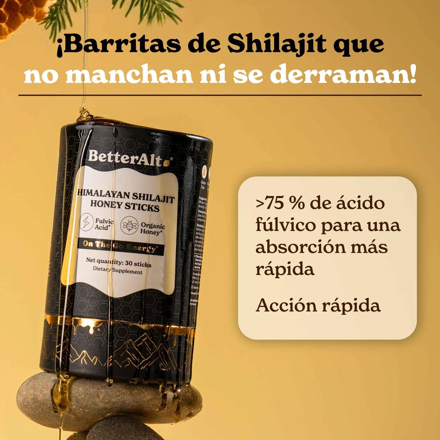 BETTER ALT - BARRAS DE MIEL Y AZAFRÁN ORGÁNICO DEL HIMALAYA
