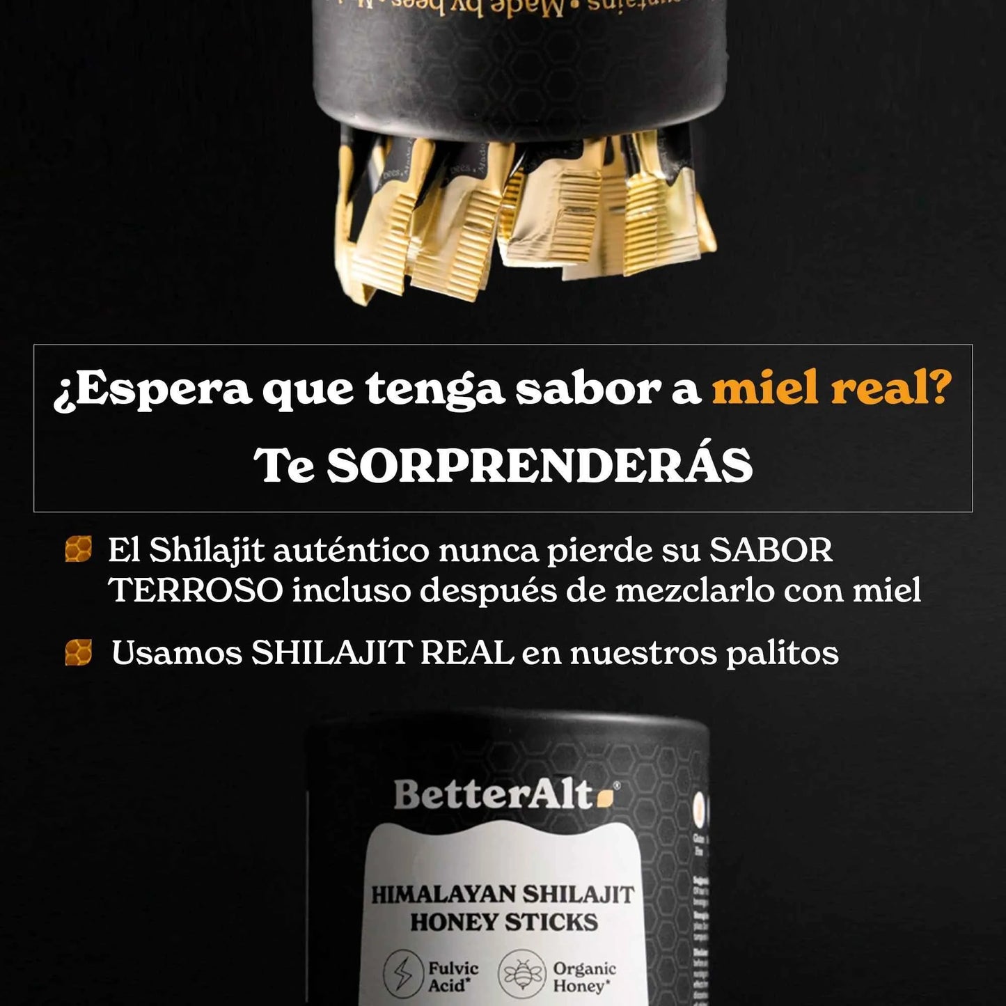 BETTER ALT - BARRAS DE MIEL Y AZAFRÁN ORGÁNICO DEL HIMALAYA